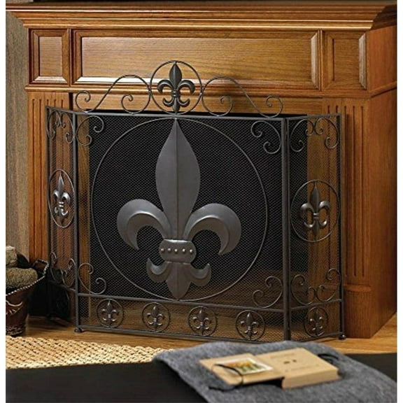 Zings & Thingz 57071349 French Flair Fireplace Screen, No Size, Black