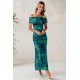 thumbnail image 5 of Vestido LUXVEER para mujer con hombros descubiertos, estampado floral, maxi azul lago, 5 of 7