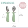 thumbnail image 3 of Melii silicone & stainless steel spoon and fork set for baby  4 pack - mint + cream, 3 of 5