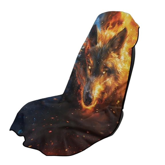 XYZCANDO Wolf Pattern Non-Slip Car Seat Towel Cover, Sweatproof Soft Washable Seats Protectors for SUVs Cars