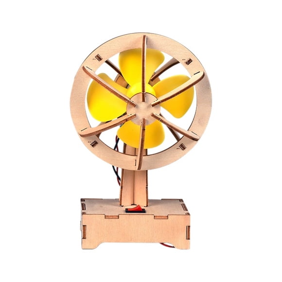 Ventilador eléctrico de madera para niños, diseño STEM, de madera, para niños