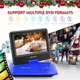 thumbnail image 2 of DBPOWER 11.5" Portable DVD Player, 5-Hour Built-in Rechargeable Battery, with 9" Swivel Screen, Support CD/DVD/SD Card/USB, with Remote control, 1.8M Car Charger and Power Adaptor (Blue) Blue 9 inch, 2 of 2