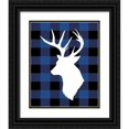 thumbnail image 1 of Robinson, Tamara 26x32 Black Ornate Wood Framed with Double Matting Museum Art Print Titled - Plaid Deer, 1 of 4