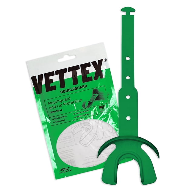 Markwort Vettex Protector Bucal Doubleguard para Fútbol Americano - Adulto, Color Verde Kelly