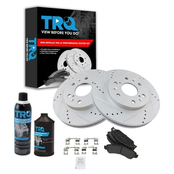 TRQ Front Performance & Brake Rotor & Metallic Pad Kit w/Chemicals BKA17027 Fits select: 2005-2007 CHEVROLET SILVERADO, 2007 CHEVROLET TAHOE