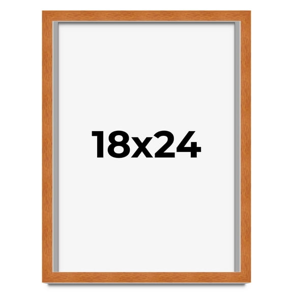 18x24 Shadow Box Frame Brown | 0.875 Inches Deep Real Wood Contemporary Shadowbox Display Frame |