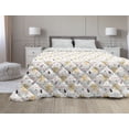 thumbnail image 1 of Cartoon Down Alternative Comforter, Botanical Animal Print with Tigers and Leafy Branches, Microfiber Quilt for All Season, 5 Sizes, Dark Orange Multicolor, by Ambesonne, 1 of 3