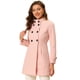 thumbnail image 1 of Abrigo de invierno Allegra K para mujer Rosa XL con bolsillos inclinados y doble botonadura, 1 of 6