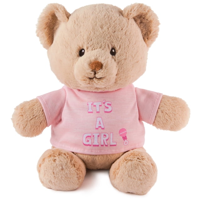 Oso de peluche GUND “Es una niña” con mensaje sostenible de 30 cm