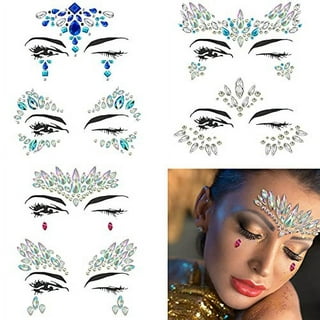 Face Gems, 10 Sets Mermaid Face Jewels Festival Face Gems Rhinestones Rave Eyes