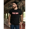 thumbnail image 2 of Frat Bro Red & White Text Graphic Men Black T-Shirt, Male Large, 2 of 4