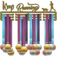 thumbnail image 2 of Medal Holder Sport Display Hanger Keep Running Race Athlete Dog Pattern Medals Wall Mount Decor for Runners Home Badge 3 Rung Medalist Running Over 60 Medals Easy to Install for DIY, 2 of 7