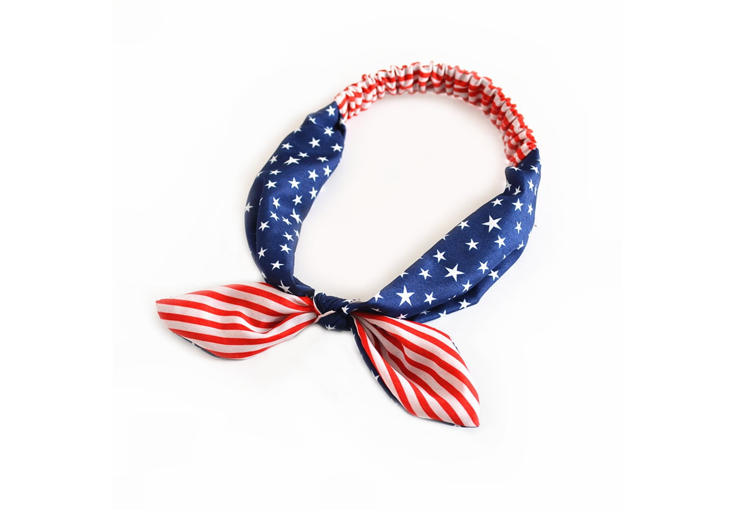Women Headband Boho Cross Head Wrap USA American Flag Red White and ...