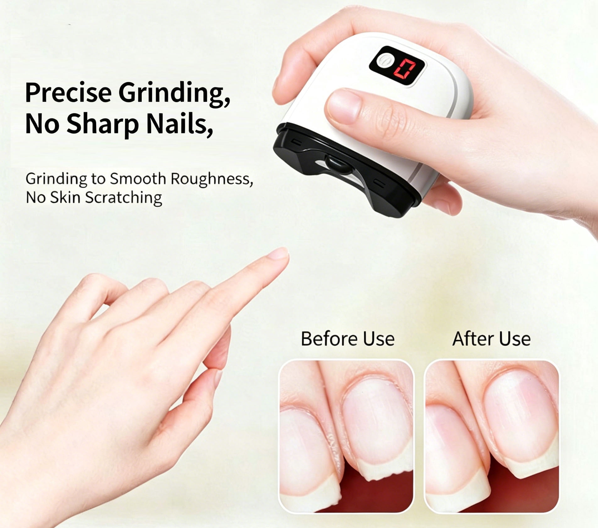 Electric Nail Clipper Automatic 360° Rotating Safe Trimmer for Kids Adults Seniors