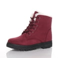 thumbnail image 3 of Botas de nieve para mujer, tacón plano, estilo coreano, botas Martin, botas cortas de algodón para invierno, zapatos de algodón para mujer, talla grande, 3 of 5