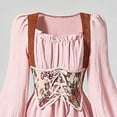 thumbnail image 7 of Girls Renaissance Corset Dress Puff Sleeve Peasant Medieval Dresses Ruffle Cute Elegant Party Outfits Pink, Size 9 Y, 7 of 7