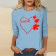 thumbnail image 2 of Levmjia Women's Canada Day Shirt Maple Leaf Heart Graphic Tee 3/4 Sleeve Crew Neck Patriotic Top Anniversary Gift, 2 of 4