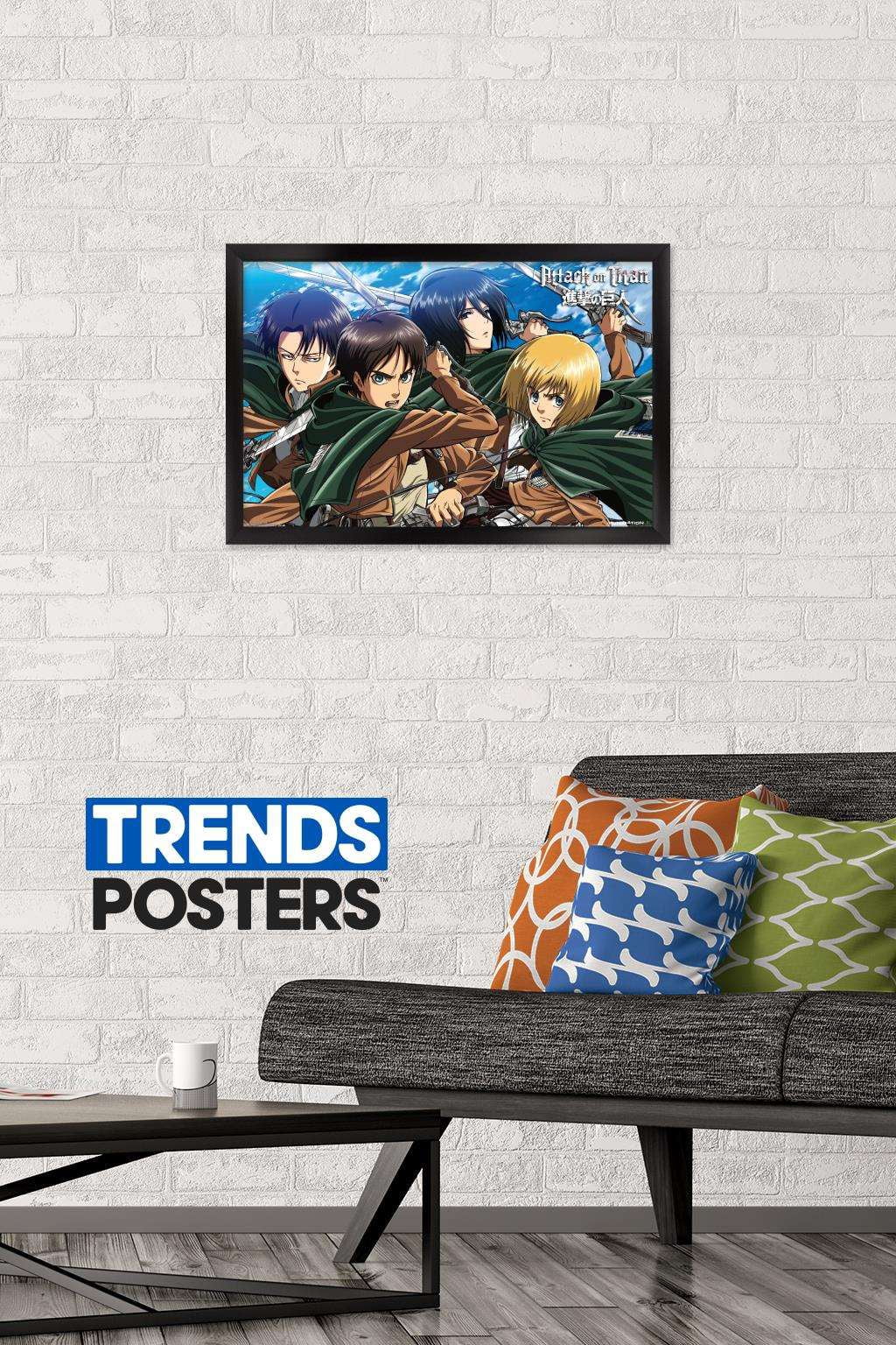 Attack on Titan - Swords Wall Poster, 14.725" x 22.375", Framed