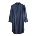 thumbnail image 5 of gakvbuo Kaftan For Mens Nightshirt Long Sleeve Sleepwear Soft Comfy Nightgown Loose Sleep Shirt, 5 of 9