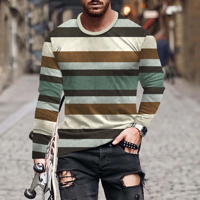 Birdeem Nouvelle Mode Décontractée T-Shirt de Sport à Manches Longues pour Hommes - Chemise à Manches Longues Col Rond Blouses & Chemises