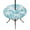 Aqua White Cyan7, variant on Round Outdoor Tablecloth with Umbrella Hole and Zipper, Tropical Palm Tree Tablecloth with Elastic Waterproof, Vintage Sky Blue Exotic Botanical Plants Patio Table Covers for 45" - 54" Pool Tables