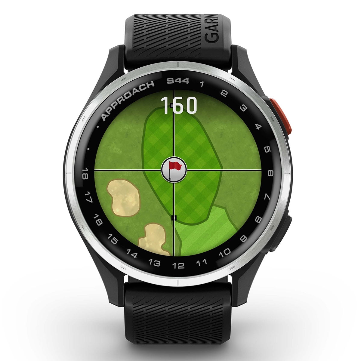 Garmin Approach S44 (Silver/Black) Golf GPS Smartwatch Bundle with PlayBetter Screen Protectors, Wall Adapter & Hard Case