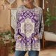 thumbnail image 2 of TaTaai Women's Fashion Print Long Sleeve Crew Neck Casual Tops Loose Fit Soft Blouse with Pockets Lightweight Comfy Tee for Fall Daily Party Travel Streetwear Gift, 2 of 7