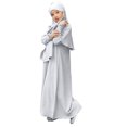 thumbnail image 2 of XQYLOS Robe Abaya Unie pour Filles Col Ras du Cou Kaftan de Prière Musulman Ramadan Tenue de Mosquée Confortable Robe Modeste Vêtements Islamiques de Tous les Jours, 2 of 4