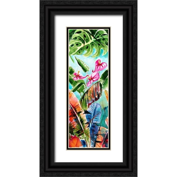 Kovacs, Anna Brigite 7x14 Black Ornate Wood Framed with Double Matting Museum Art Print Titled - Tropical II
