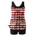 thumbnail image 5 of Tankini Swimsuits for Women Padded Graffiti Artistic Print 2 Piece Bathing Suits U-Neck Tummy Control Swimwear with Safety Shorts Flattering Athletic Beachwear, 5 of 5