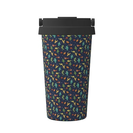 

Zeuib Shells and Seaweed Print Stainless Steel Vacuum Insulated Coffee Travel Mug Insulated Coffee Mug Travel Mug with Lid Thermal Cup for Outdoor