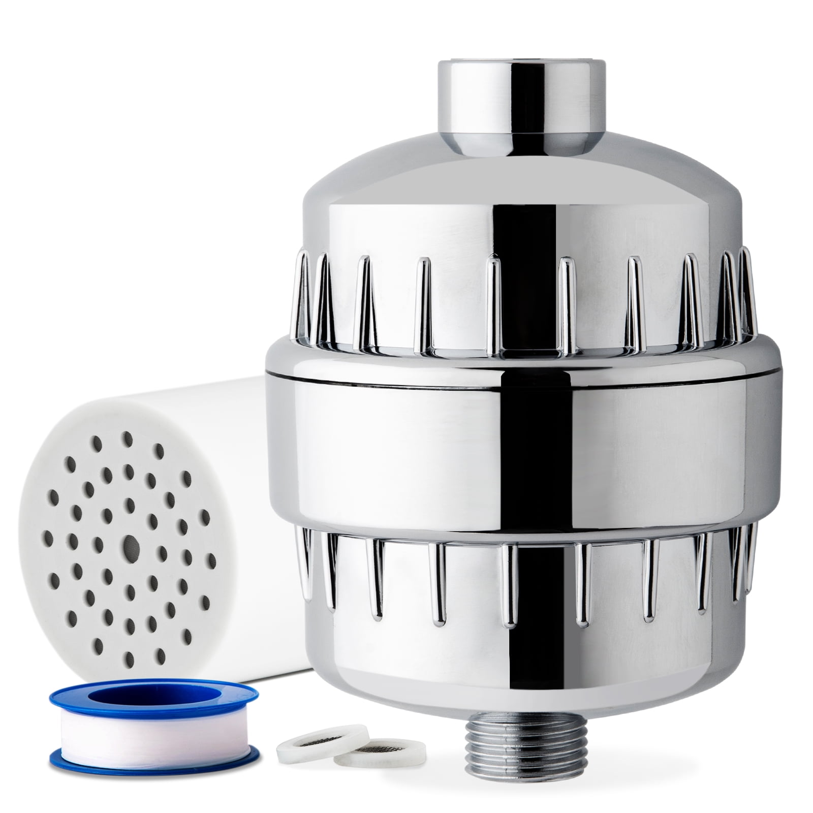 iSpring SF2S 15Stage High Output Universal Shower Filter with Replaceable Cartridge, Chrome