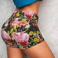 thumbnail image 2 of Sikiie Cute Pigs Sunflower Print Workout Shorts Women Scrunch Butt Gym Shorts Seamless High Waist Tummy Control Yoga Biker Athletic Shorts, 2 of 5