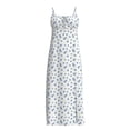 thumbnail image 1 of Vestido George para Mujer Largo con Abertura en Pierna,Tirante Delgado, Floral Azul Talla CH, 1 of 4