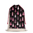 thumbnail image 2 of Christmas Bags Drawstring,Black and Pink Christmas Tree Pattern Large Xmas Christmas Gift Bags,Reusable for Xmas and New Year Party Favors and Supplies,27.6" X 19.7", 2 of 5