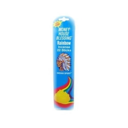 Rainbow Incense 22 Sticks - Indian Spirit, 22 Sticks per Package By Money House (Best Indian Channels Package In Usa)