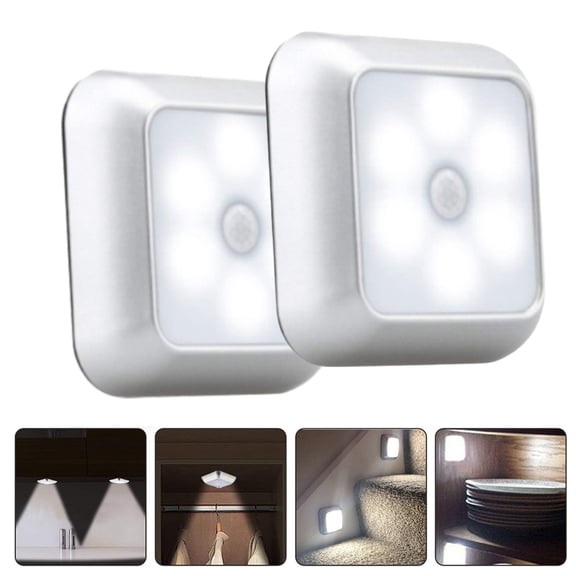 Bxaolu LED Closet Lights Motion Sensor Puck Light, Rechargeable Step Puck Lights,White Under Cabinet Indoor Lighting Magnet Stick-on Light for Counter Kitchen Wardrobe(2 Pack)
