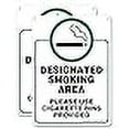 thumbnail image 3 of Designated Smoking Area Sign, Use Cigarette Bins Sign - 2 Pack - 10 x 7 Inches Rust Free .040 Aluminum - UV Protected, Waterproof, Weatherproof and Fade Resistant - 4 Pre-drilled Holes, 3 of 4