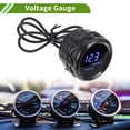 thumbnail image 2 of Ofertas Únicas Medidor de Voltaje de 2" 52mm DC 12V Luz Azul LED Digital Medidor de Voltaje 8-18V 1 Cable Universal Medidor de Voltaje para Automóvil Negro, 2 of 7