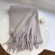 thumbnail image 1 of Bufanda de invierno de Color sólido para mujer, chal de Pashmina suave, grueso y cálido, chal de Cachemira grande, Bufanda versátil de invierno, 1 of 6