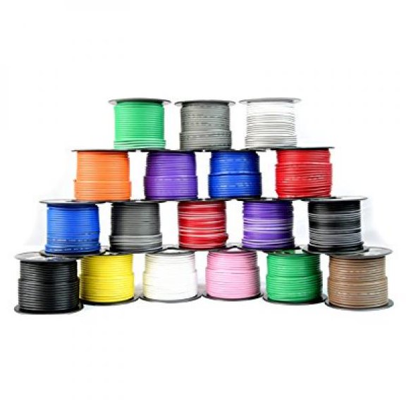 Audiopipe 14 Gauge Car Audio Primary Wire (100ft–6 Rolls)– Remote, Power/Ground Electrical