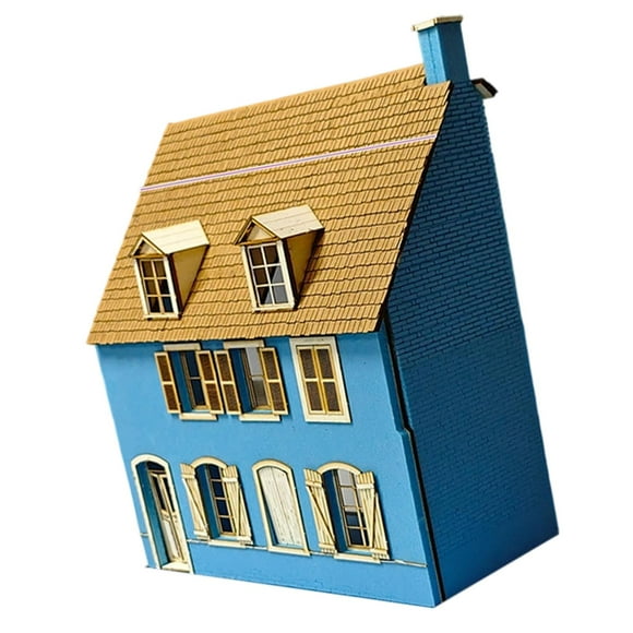 Yinanstore 1/35 HO Scale Cafe Building Assembled Model Innteractive Architecture Scene for Architecture Model Micro Landscape Sand Table 26cmx11.5cmx31.5cm