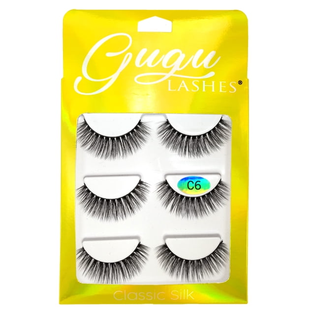 PESTAÑAS CLASSIC SILK C6 GUGU LASHES GUGU LASHES 3 pares idénticos