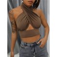thumbnail image 3 of TxlixcChaleco de verano femenino, cuello de tirante cruzado de color sólido sin espalda, para niñas, 4 colores Txlixc  moda, 3 of 8