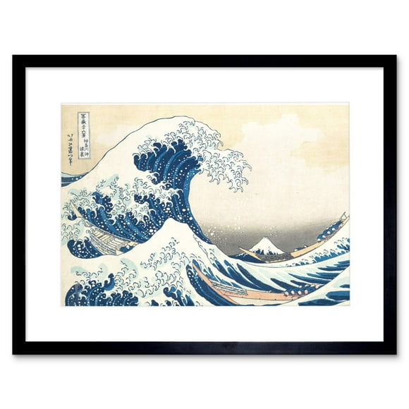 Impression d'Art Mural Encadrée Kanagawa Grande Vague Hokusai