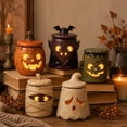 thumbnail image 7 of Hand-sculpted Halloween Mini Lanterns,Monster Tea Light Holder, Handmade Halloween Candle Holder, Rustic Fall Decor, Cute Cute Spooky Table Decor for Tiered Tray Home Mantel Party, 7 of 7