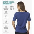 thumbnail image 2 of Merino.tech Merino Wool T Shirt Women - 100% Merino Wool Base Layer Women Short Sleeve Moisture-Wicking Tee and Hiking Socks X-Large, Windsor Blue V-Neck, 2 of 7