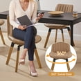 thumbnail image 3 of Art Leon Dining Chairs with Wooden Legs, Swivel PU Leather, Set of 2,Brown, 3 of 8