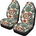 thumbnail image 6 of Pzuqiu Boho Flower Auto Seat Covers Full Set Front and Rear Split Bench for Cars Stretch Polyester Fabric Cover Car Seat Protectors Universal Fit for Most Vehicle, 6 of 7