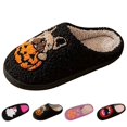 thumbnail image 2 of Women's Fuzzy House Slippers Cute Pattern Halloween Slippers S𝗅ip-On Indoor Slides Soft Warm Bedroom Shoes Non-S𝗅ip Closed Back Home Slippers for Holiday and Daliy, 2 of 8